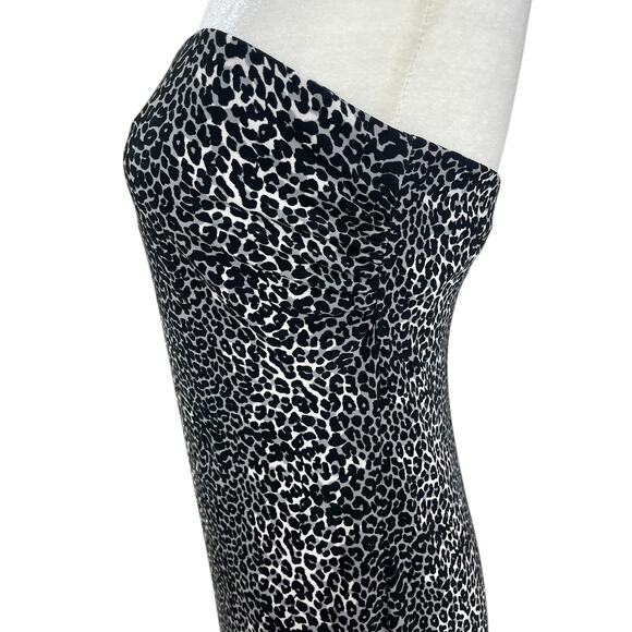 Norma Kamali Strapless Mini Tube Dress Leopard Size Large Neutral Glam Sexy - Picture 5 of 11